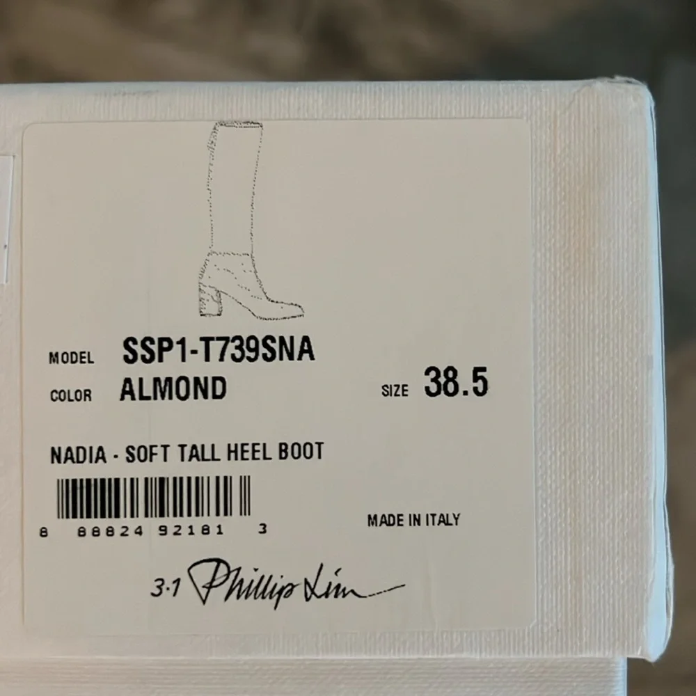 3.1 Phillip Lim Nadia High Block Heel Boots in Almond, Size 38.5, New in Box